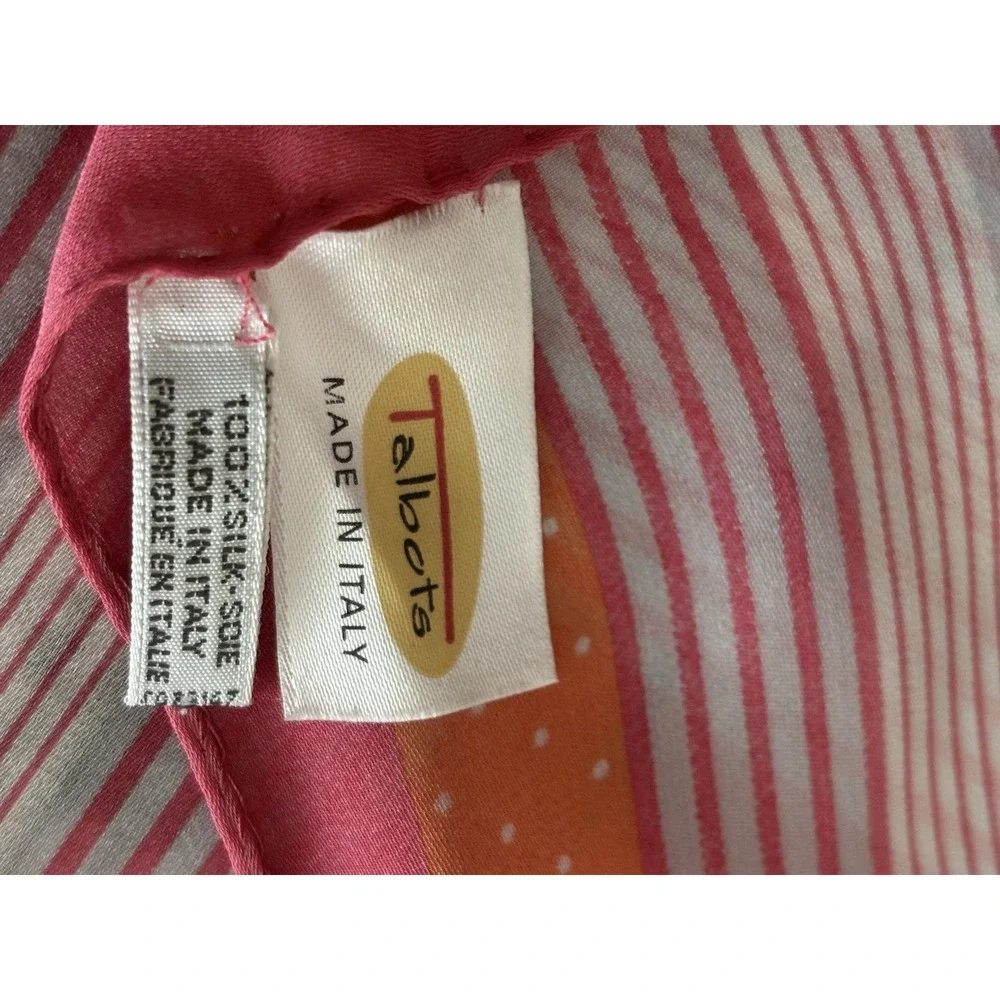 Vintage 90s Talbots Silk Scarf Squares Magenta Pink Square 23